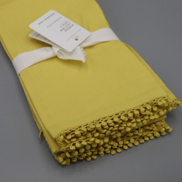 Pottery Barn Morgan Organic Cotton Napkin Yellow Picnic Table Setting Bright NWT - Picture 6 of 15
